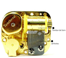 Carregar imagem no visualizador da galeria, Caixinha de Som, Diy, 18 Notas Dourada, Mecanismo Musical de Corda, Chapeado Movimento de Caixa de Música, com parafusos de chave.
