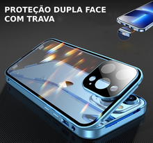 Carregar imagem no visualizador da galeria, Icasephone® Proteção Completa à Prova de Choque Trava Dupla Face Magnética Caixa Transparente Tampa de Metal
